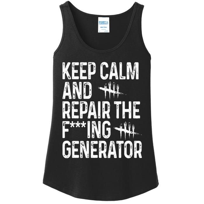 Keep Calm And Repair The Generator Video Game Ladies Essential Tank