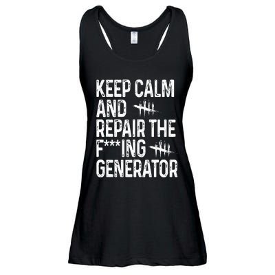 Keep Calm And Repair The Generator Video Game Ladies Essential Flowy Tank