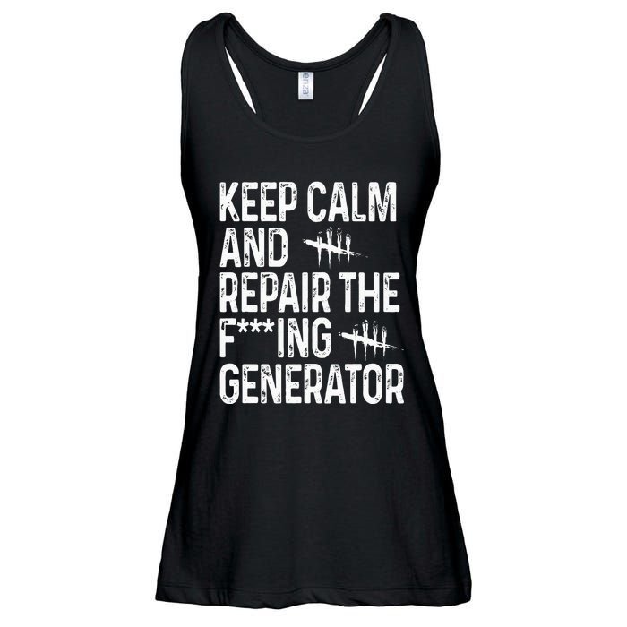 Keep Calm And Repair The Generator Video Game Ladies Essential Flowy Tank