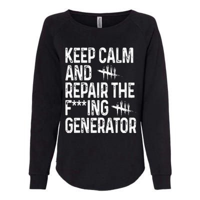 Keep Calm And Repair The Generator Video Game Womens California Wash Sweatshirt