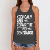 Keep Calm And Repair The Generator Video Game Women's Knotted Racerback Tank