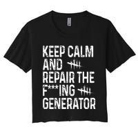 Keep Calm And Repair The Generator Video Game Women's Crop Top Tee