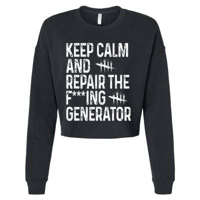 Keep Calm And Repair The Generator Video Game Cropped Pullover Crew