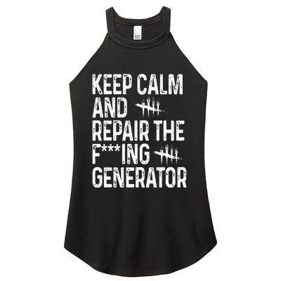 Keep Calm And Repair The Generator Video Game Women’s Perfect Tri Rocker Tank