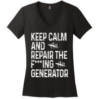 Keep Calm And Repair The Generator Video Game Women's V-Neck T-Shirt