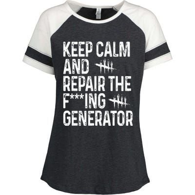 Keep Calm And Repair The Generator Video Game Enza Ladies Jersey Colorblock Tee