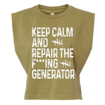 Keep Calm And Repair The Generator Video Game Garment-Dyed Women's Muscle Tee