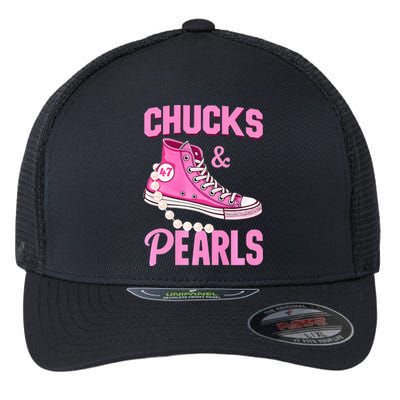 Kamala Chucks And Pearls Harris Walz 2024 Election Premium Flexfit Unipanel Trucker Cap