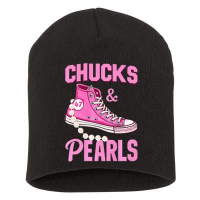 Kamala Chucks And Pearls Harris Walz 2024 Election Premium Short Acrylic Beanie