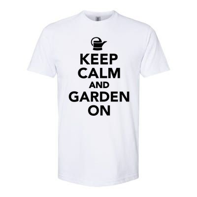 Keep Calm And Garden On Gift Softstyle CVC T-Shirt