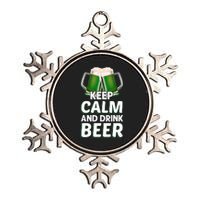 Keep Calm And Drink Beer Sat Patricks Day Metallic Star Ornament