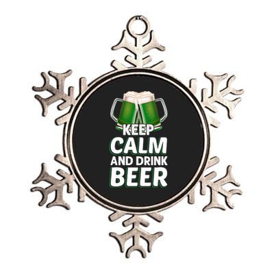 Keep Calm And Drink Beer Sat Patricks Day Metallic Star Ornament