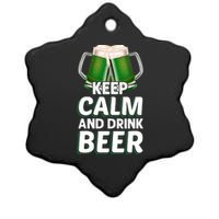 Keep Calm And Drink Beer Sat Patricks Day Ceramic Star Ornament