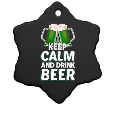 Keep Calm And Drink Beer Sat Patricks Day Ceramic Star Ornament