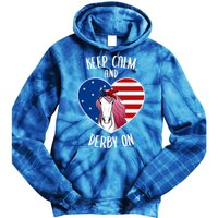 Keep Calm And Derby On I Horse Racing Riding Love Heart Gift Tie Dye Hoodie