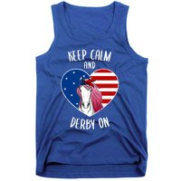 Keep Calm And Derby On I Horse Racing Riding Love Heart Gift Tank Top