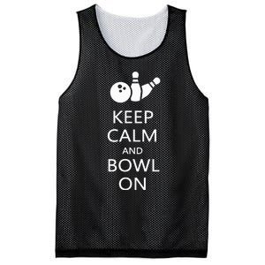 Keep Calm And Bowl On Funny Bowling Bowler Mesh Reversible Basketball Jersey Tank