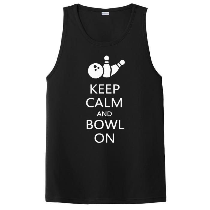 Keep Calm And Bowl On Funny Bowling Bowler PosiCharge Competitor Tank