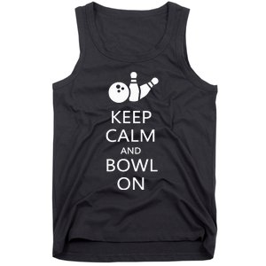 Keep Calm And Bowl On Funny Bowling Bowler Tank Top