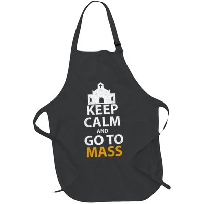 Keep Calm And Go To Mass Vintage Church Bible God Christian  Apron