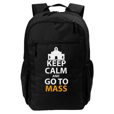 Keep Calm And Go To Mass Vintage Church Bible God Christian  Backpack