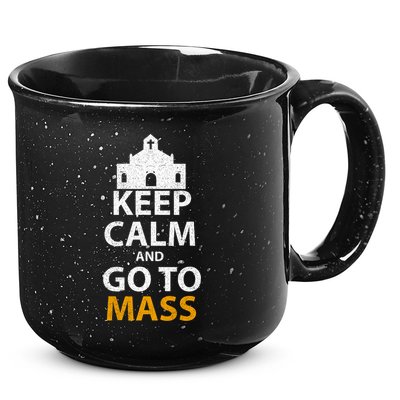 Keep Calm And Go To Mass Vintage Church Bible God Christian  15oz Campfire Ceramic Mug