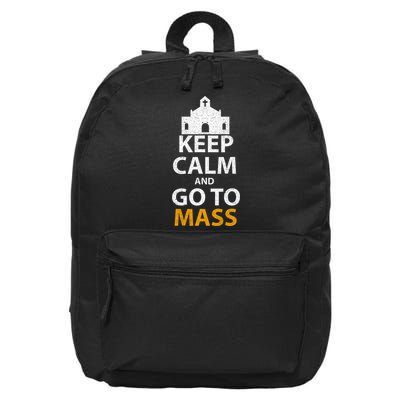 Keep Calm And Go To Mass Vintage Church Bible God Christian  16 in Basic Backpack