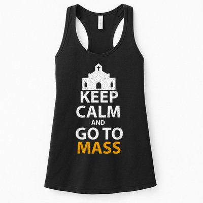 Keep Calm And Go To Mass Vintage Church Bible God Christian  Womens Tank Top