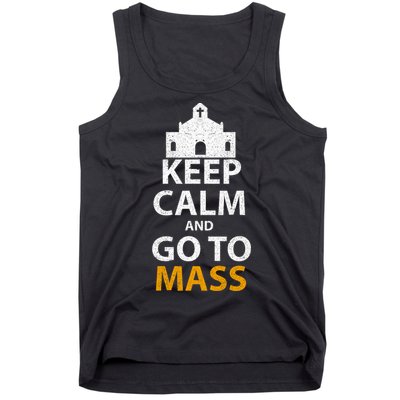Keep Calm And Go To Mass Vintage Church Bible God Christian  Tank Top