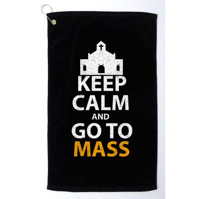 Keep Calm And Go To Mass Vintage Church Bible God Christian  Golf Towel