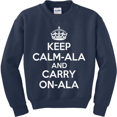 Keep Calm Ala And Carry On Ala Kids Sweatshirt