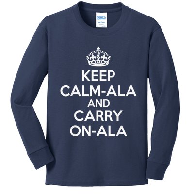 Keep Calm Ala And Carry On Ala Kids Long Sleeve Shirt