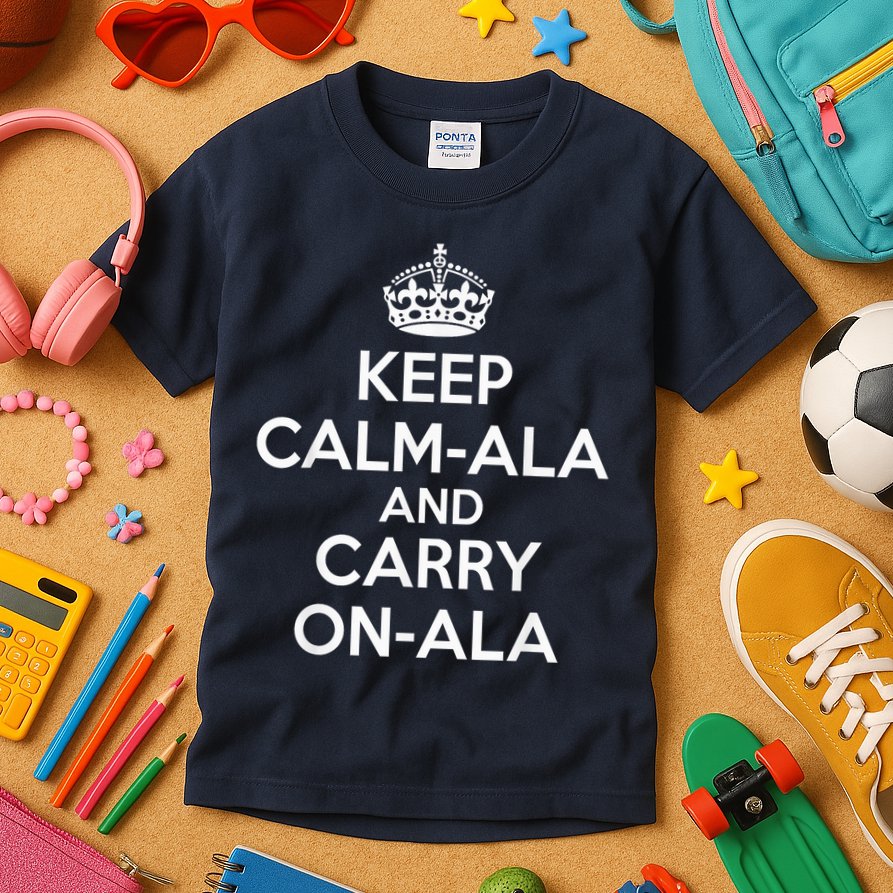 Keep Calm Ala And Carry On Ala Kids T-Shirt