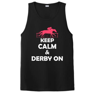 Keep Calm And Derby On Funny Gift PosiCharge Competitor Tank