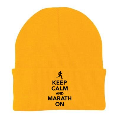 Keep Calm And Marathon Gift Knit Cap Winter Beanie