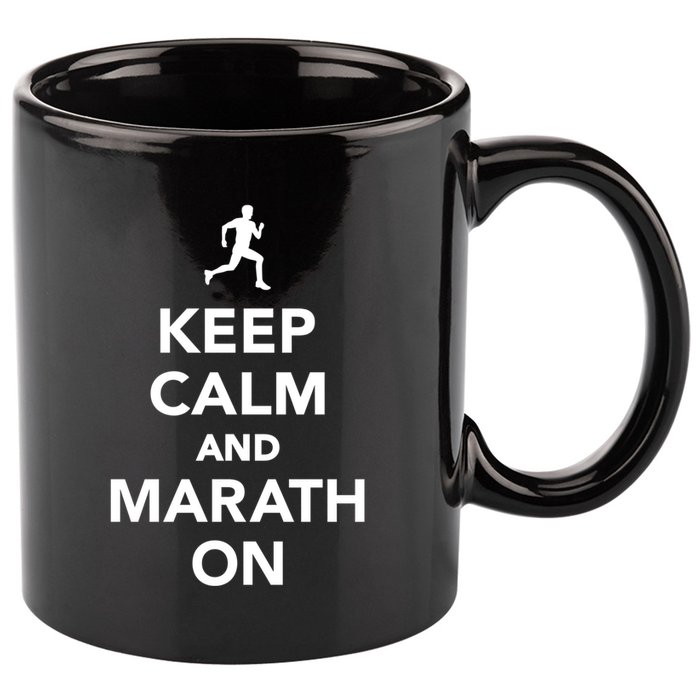 Keep Calm And Marathon Gift 11oz C Handle Ceramic Mug