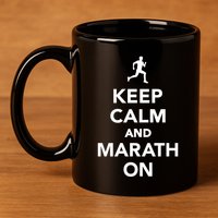 Keep Calm And Marathon Gift 11oz C Handle Ceramic Mug