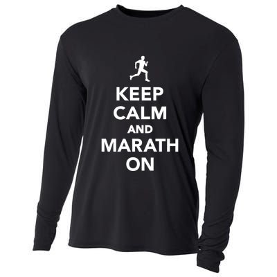 Keep Calm And Marathon Gift Cooling Performance Long Sleeve Crew