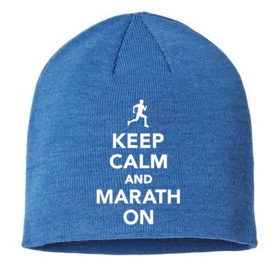 Keep Calm And Marathon Gift Sustainable Beanie