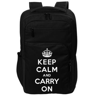Keep Calm And Carry On Impact Tech Backpack