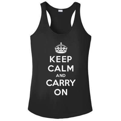Keep Calm And Carry On Ladies PosiCharge Competitor Racerback Tank