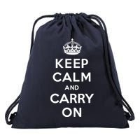 Keep Calm And Carry On Drawstring Bag