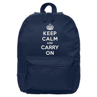 Keep Calm And Carry On 16 in Basic Backpack