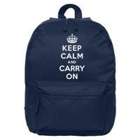 Keep Calm And Carry On 16 in Basic Backpack