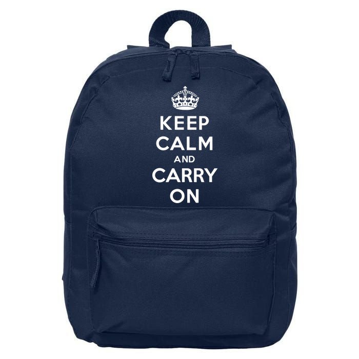 Keep Calm And Carry On 16 in Basic Backpack