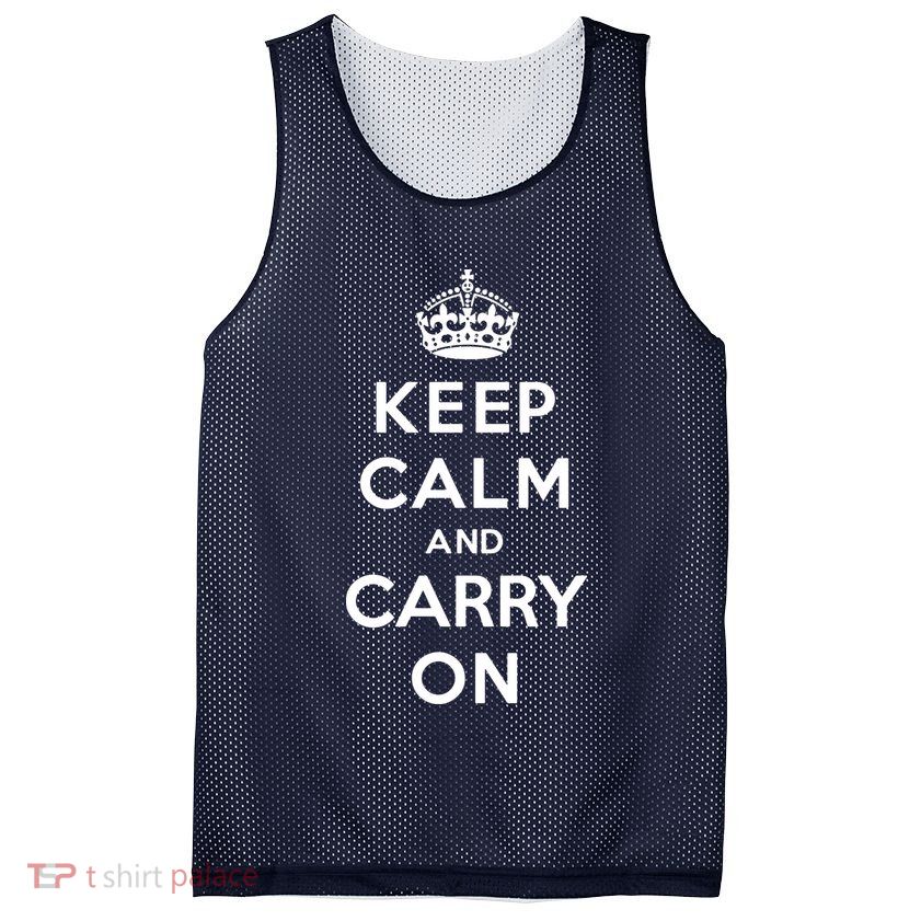 Keep Calm And Carry On Mesh Reversible Basketball Jersey Tank