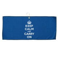 Keep Calm And Carry On Large Microfiber Waffle Golf Towel