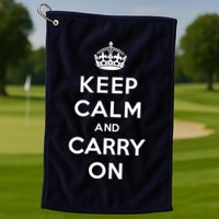 Keep Calm And Carry On Golf Towel