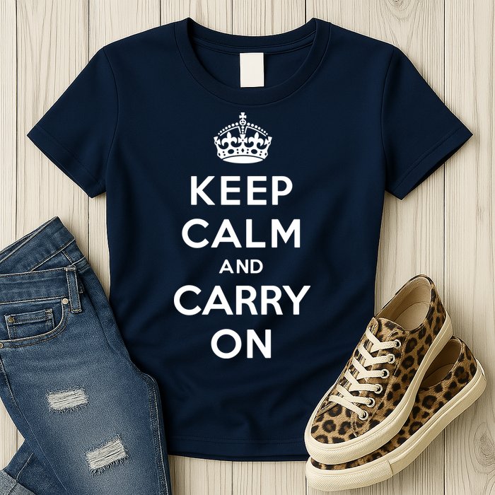 Keep Calm And Carry On Womens T-Shirt