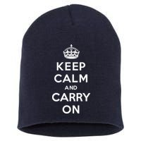 Keep Calm And Carry On Short Acrylic Beanie